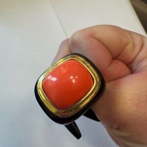 Bold Orange and Gold Statement Ring